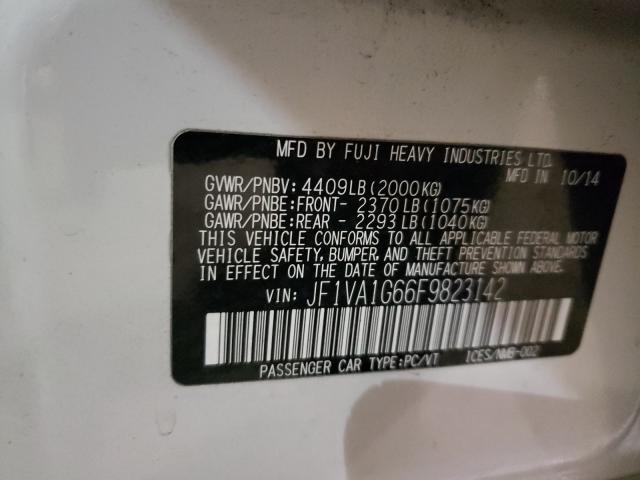 2015 SUBARU WRX LIMITE JF1VA1G66F9823142