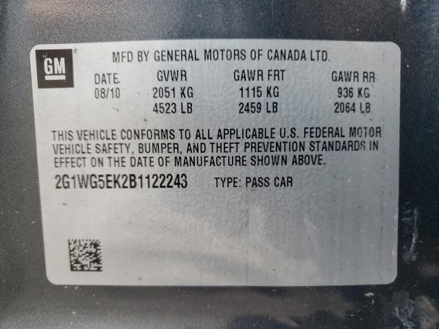 2011 CHEVROLET IMPALA LT - 2G1WG5EK2B1122243