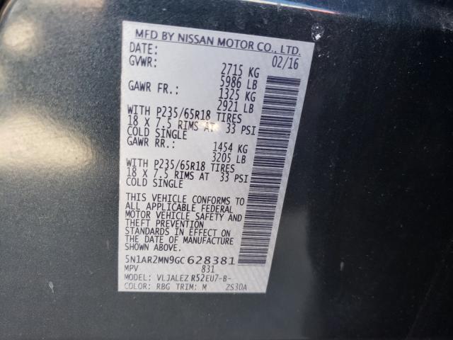 5N1AR2MN9GC628381 Nissan Pathfinder S