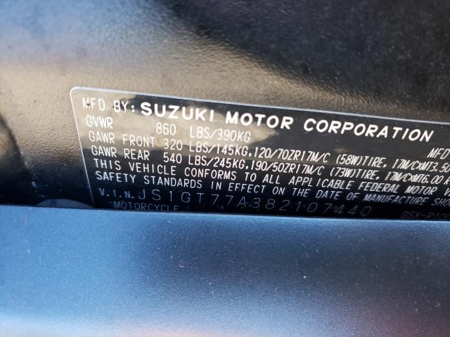 2008 SUZUKI GSX-R1000 JS1GT77A382107440