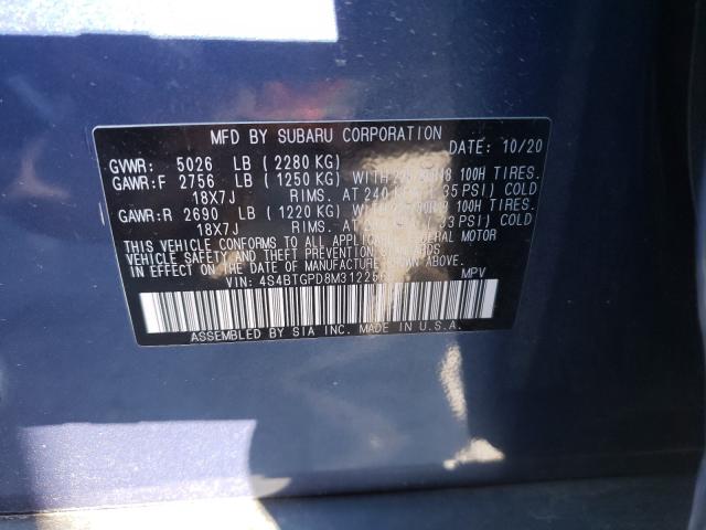 2021 SUBARU OUTBACK TO 4S4BTGPD8M3122560