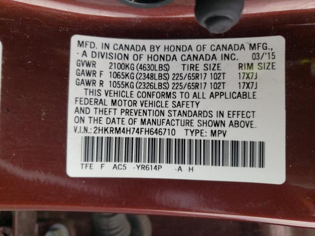 2015 HONDA CRV 2HKRM4H74FH646710