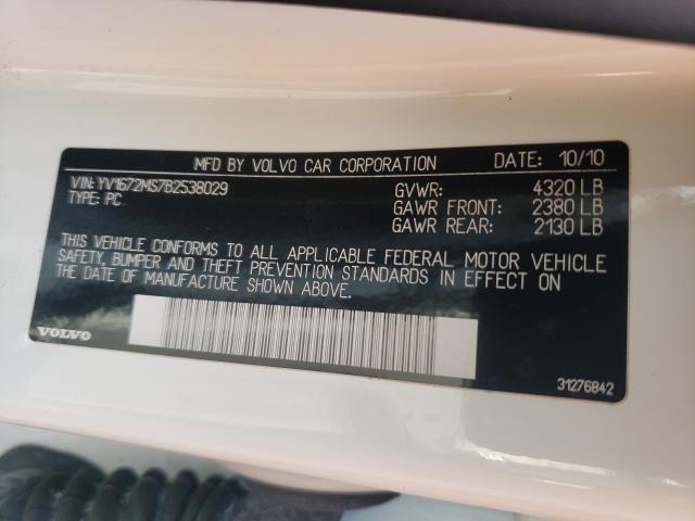 2011 VOLVO S40 T5 YV1672MS7B2538029