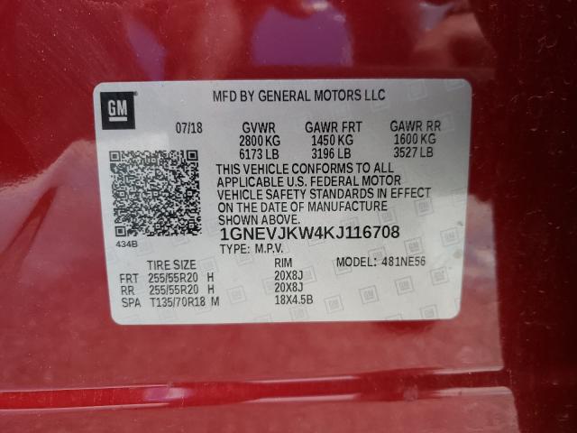 2019 CHEVROLET TRAVERSE H 1GNEVJKW4KJ116708