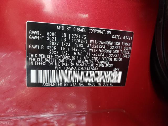 2021 SUBARU ASCENT LIM 4S4WMALD8M3437683
