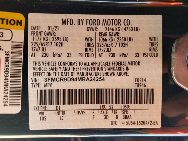 2021 FORD BRONCO SPO 3FMCR9D94MRA24254