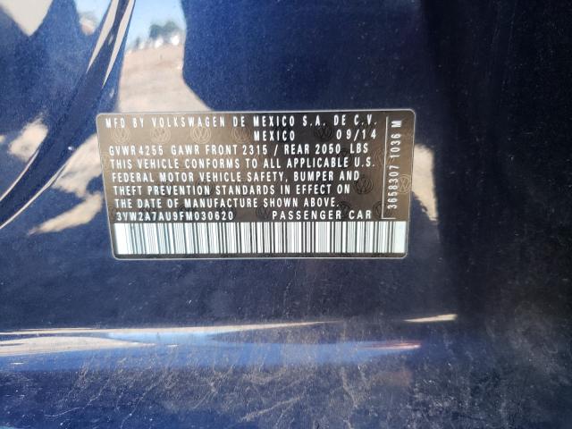 2015 VOLKSWAGEN GOLF TDI 3VW2A7AU9FM030620
