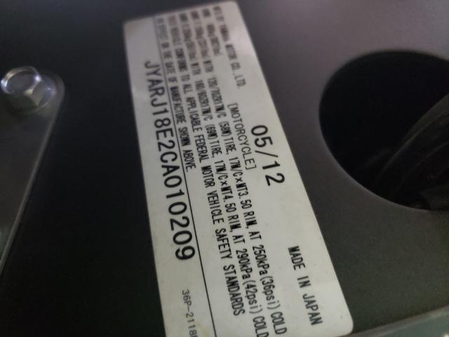 2012 YAMAHA FZ6 R JYARJ18E2CA010209