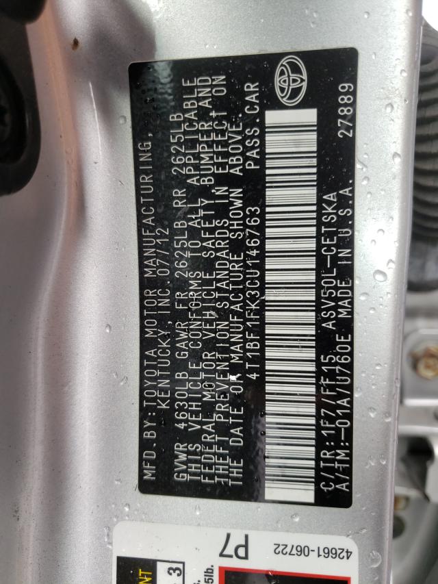 2012 TOYOTA CELICA BAS 4T1BF1FK3CU146763