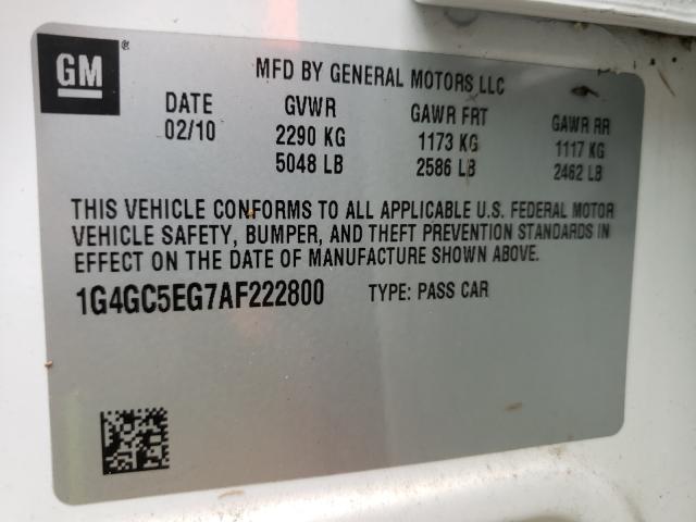 2010 BUICK LACROSSE C 1G4GC5EG7AF222800