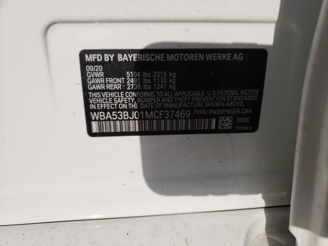 2021 BMW 540 I WBA53BJ01MCF37469