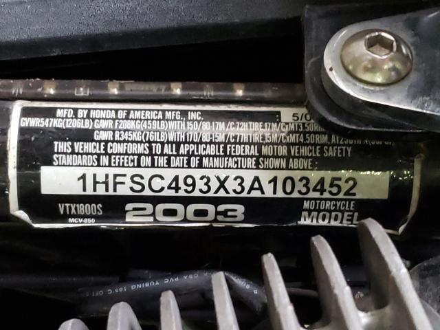 2003 HONDA VTX1800 S 1HFSC493X3A103452