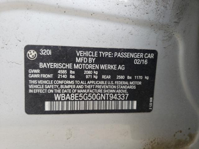 2016 BMW 320 XI WBA8E5G50GNT94337