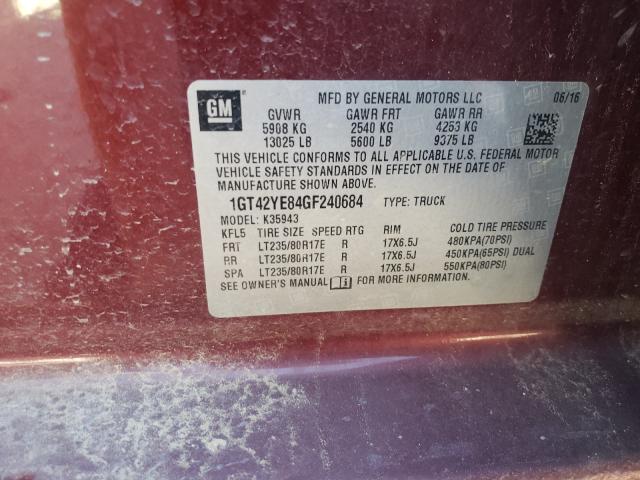 2016 GMC SIERRA K35 1GT42YE84GF240684