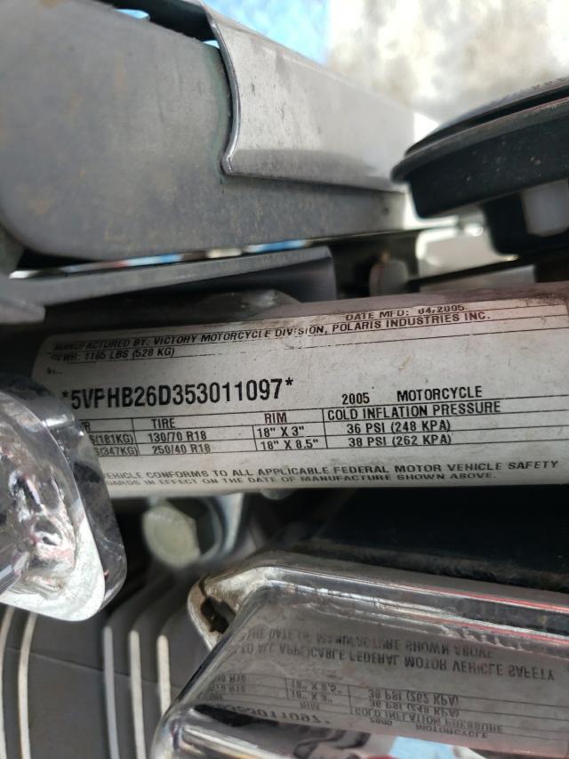2005 VICTORY MOTORCYCLES HAMMER 5VPHB26D353011097