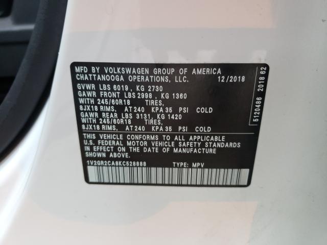 2019 VOLKSWAGEN ATLAS S 1V2GR2CA8KC528888