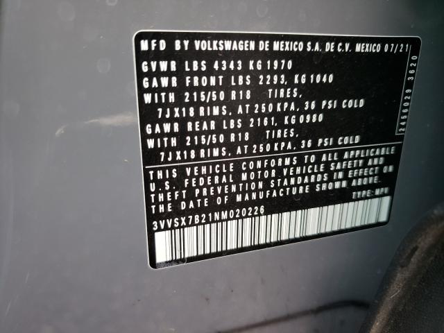 2022 VOLKSWAGEN TAOS SE 3VVSX7B21NM020226