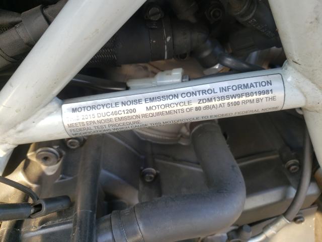 2015 DUCATI DIAVEL ZDM13BSW9FB019981