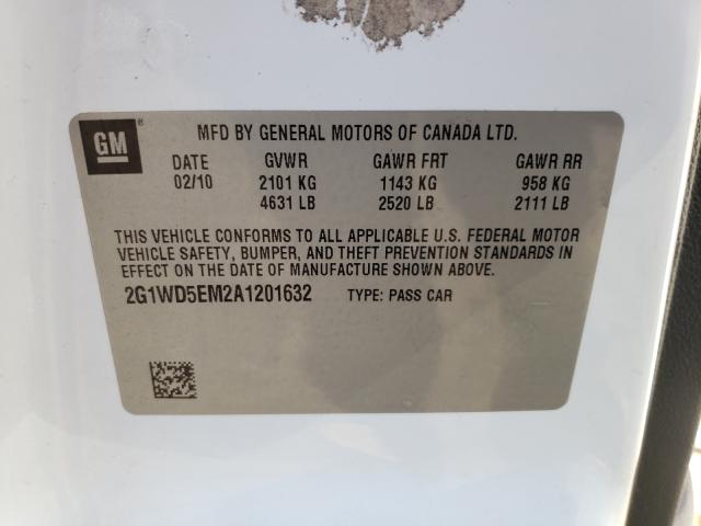 2010 CHEVROLET IMPALA POL 2G1WD5EM2A1201632
