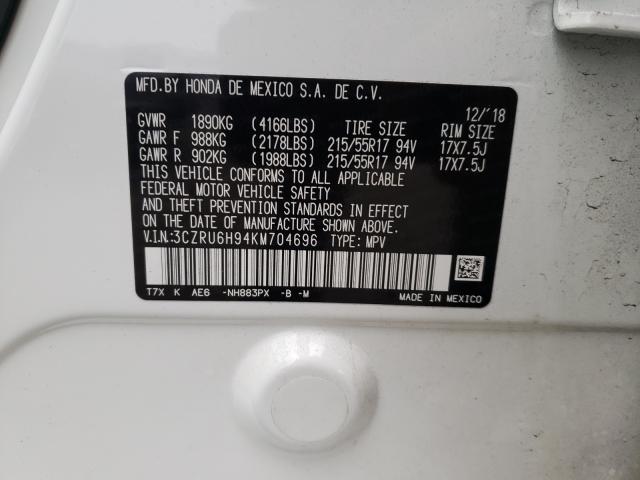 2019 HONDA HR-V TOURI 3CZRU6H94KM704696