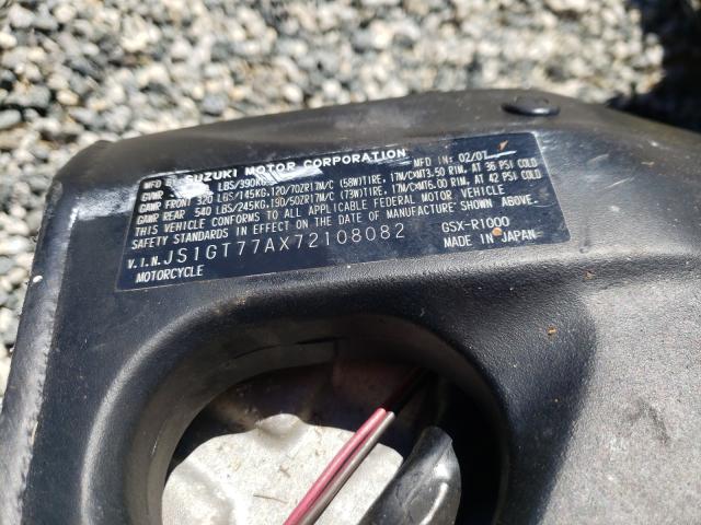 2007 SUZUKI GSX-R1000 JS1GT77AX72108082