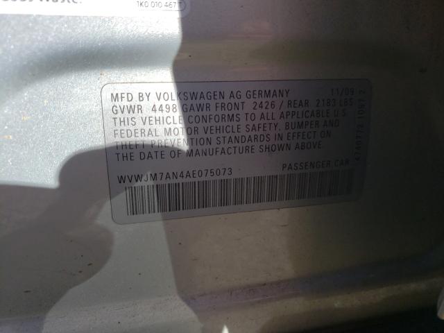 2010 VOLKSWAGEN PASSAT KOM WVWJM7AN4AE075073