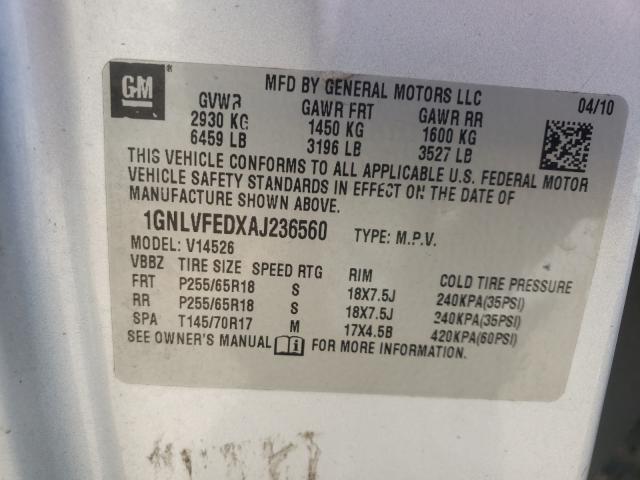 2010 CHEVROLET 1/2 TON 1GNLVFEDXAJ236560