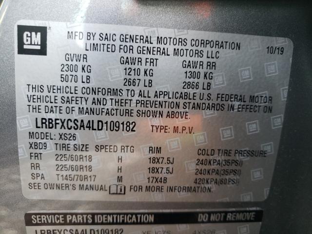 2020 BUICK ENVISION E LRBFXCSA4LD109182