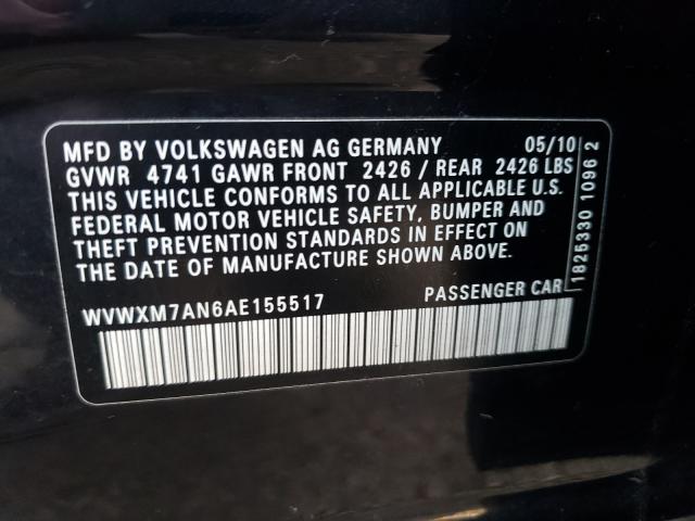 2010 VOLKSWAGEN PASSAT KOM WVWXM7AN6AE155517