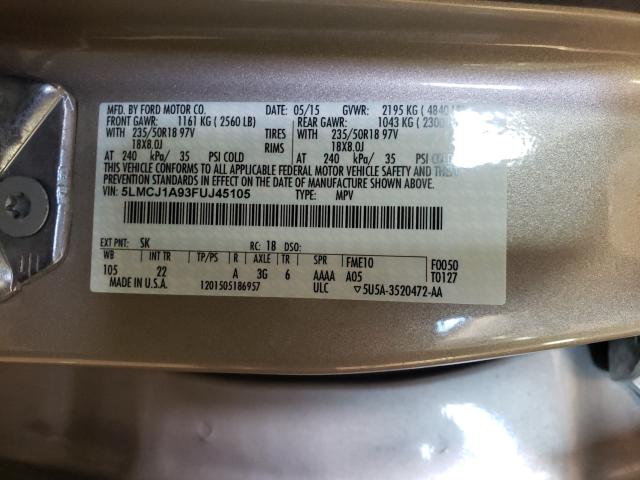 2015 LINCOLN MKC 5LMCJ1A93FUJ45105