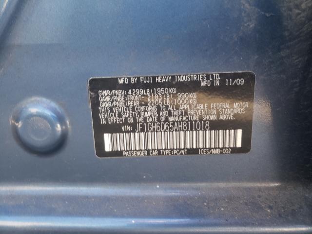 2010 SUBARU IMPREZA OU JF1GH6D65AH811018