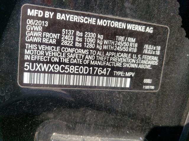 2014 BMW X3 XDRIVE2 5UXWX9C58E0D17647