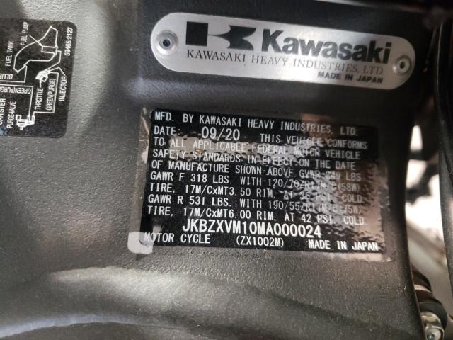 2021 KAWASAKI ZX1002 M JKBZXVM10MA000024