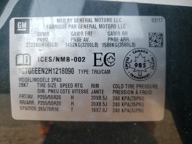 2017 GMC CANYON DEN 1GTG6EEN2H1218090