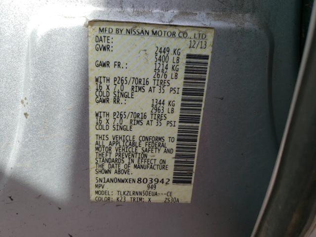 2014 NISSAN XTERRA X 5N1AN0NWXEN803942
