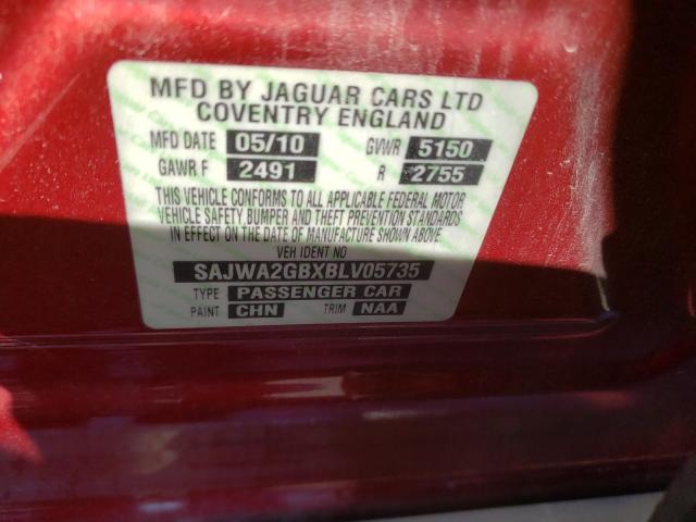 2011 JAGUAR XJL SAJWA2GBXBLV05735