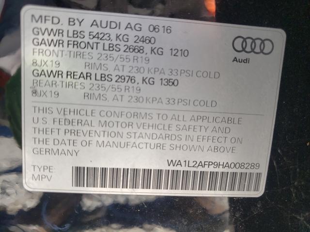 VIN WA1L2AFP9HA008289 2017 Audi Q5, Premium Plus no.10