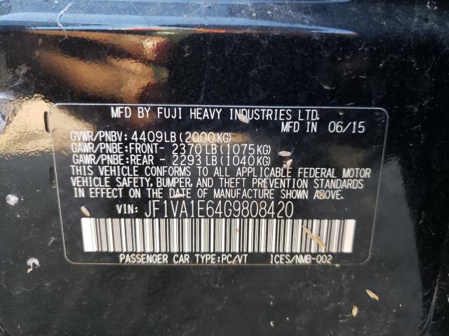 2016 SUBARU WRX PREMIU JF1VA1E64G9808420