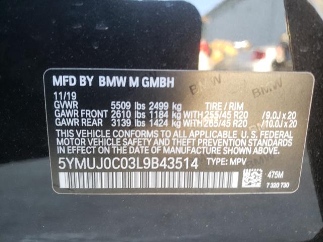 2020 BMW X4 M COMPE 5YMUJ0C03L9B43514