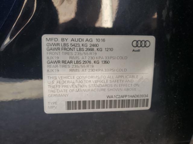 VIN WA1C2AFP1HA063934 2017 Audi Q5, Premium no.10