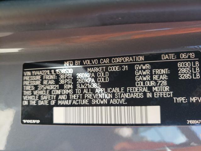 2020 VOLVO XC90 T6 IN YV4A221L1L1538530