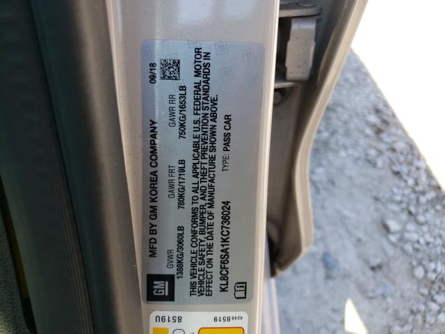 2019 CHEVROLET SPARK 2LT KL8CF6SA1KC736024
