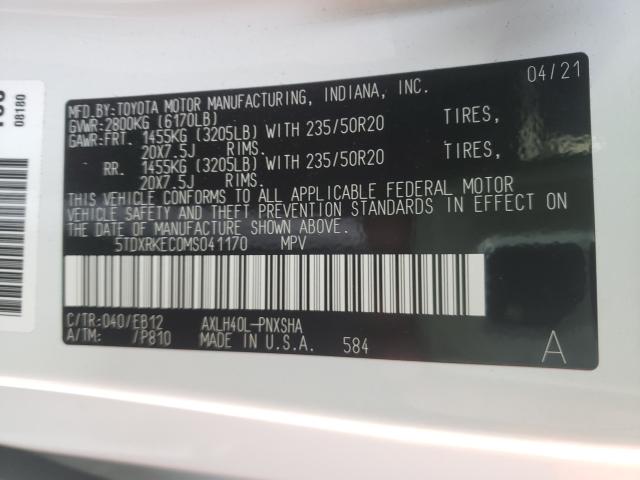 2021 TOYOTA SIENNA XSE 5TDXRKEC0MS041170