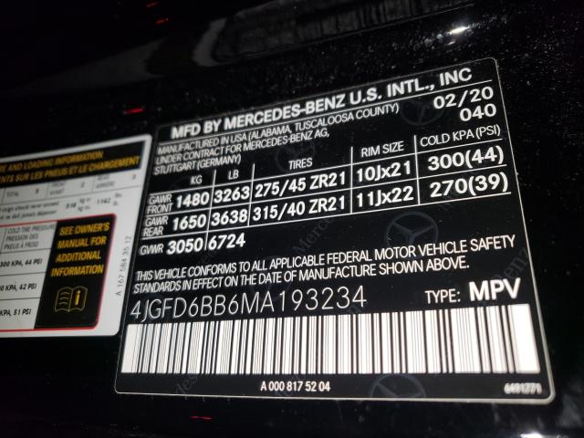 2021 MERCEDES-BENZ GLE AMG 53 4JGFD6BB6MA193234
