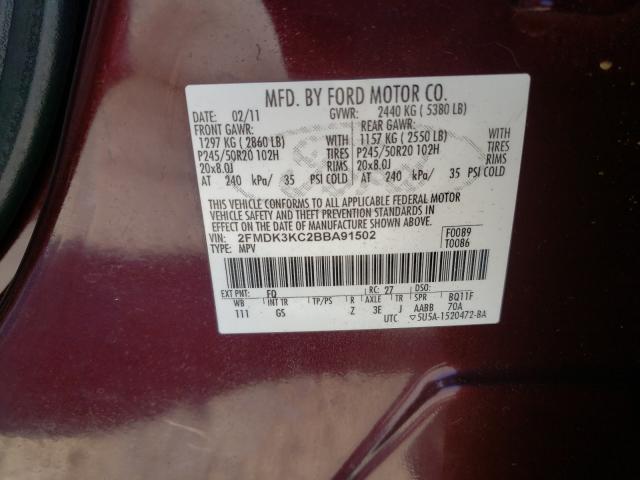 2011 FORD EDGE LIMIT 2FMDK3KC2BBA91502