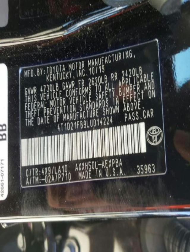2020 TOYOTA AVALON LIM 4T1D21FB9LU014224