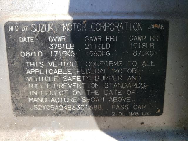 2011 SUZUKI SEDAN JS2YC5A24B6301688