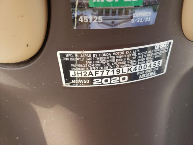 2020 HONDA NCW50 JH2AF7719LK400455