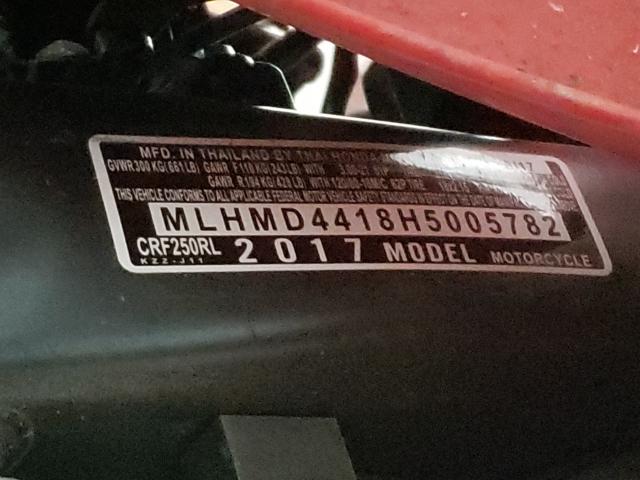 2017 HONDA CRF250 L MLHMD4418H5005782