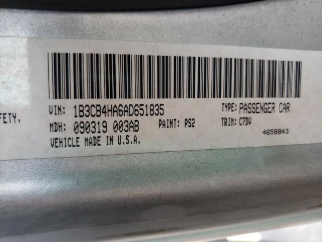2010 DODGE CALIBER SX 1B3CB4HA6AD651835